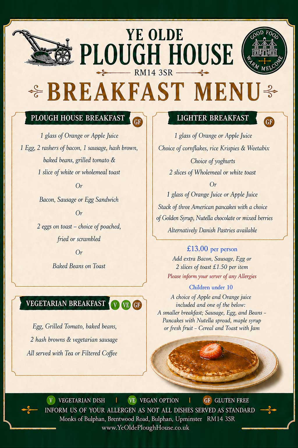 Menu Breakfast