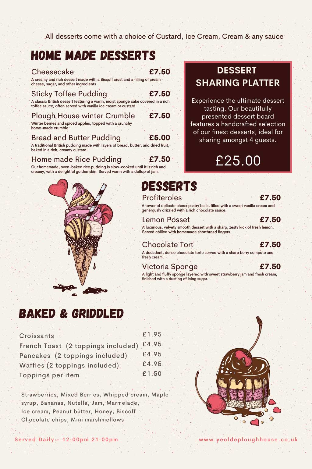 Menu Desserts